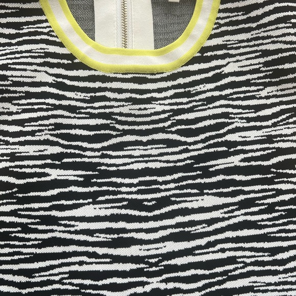 Ted Baker Animal Print Skater Dress Black White Pleated, New w/ Tags, Size 3 (8) - Picture 11 of 12